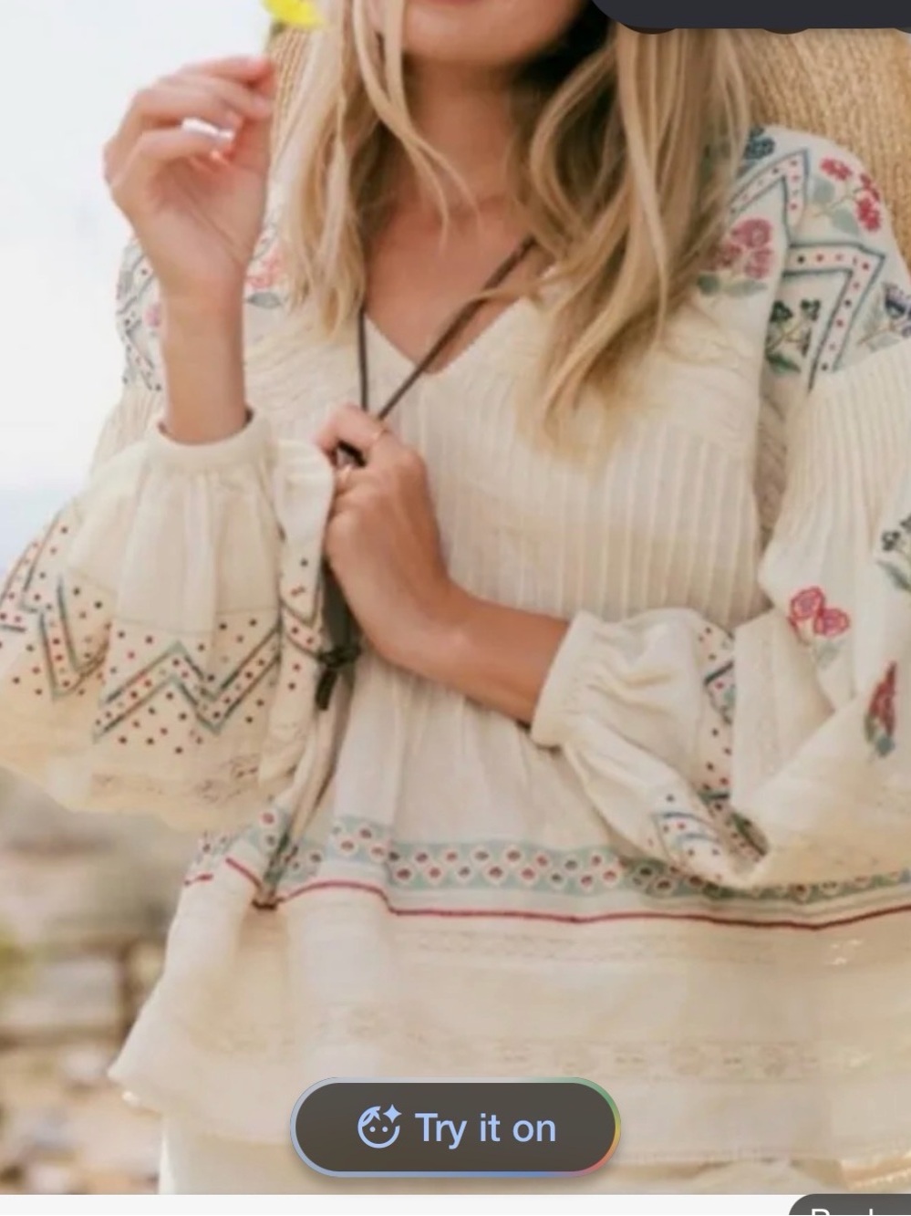 Anthropologie Kayla embroidered blouse size xsp